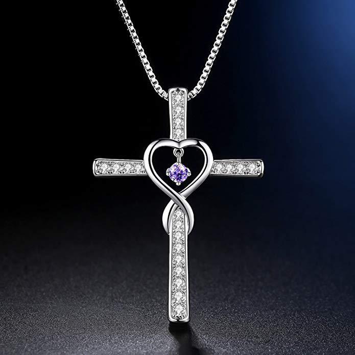 Cross Infinity Crystal Necklace - 10 Colours