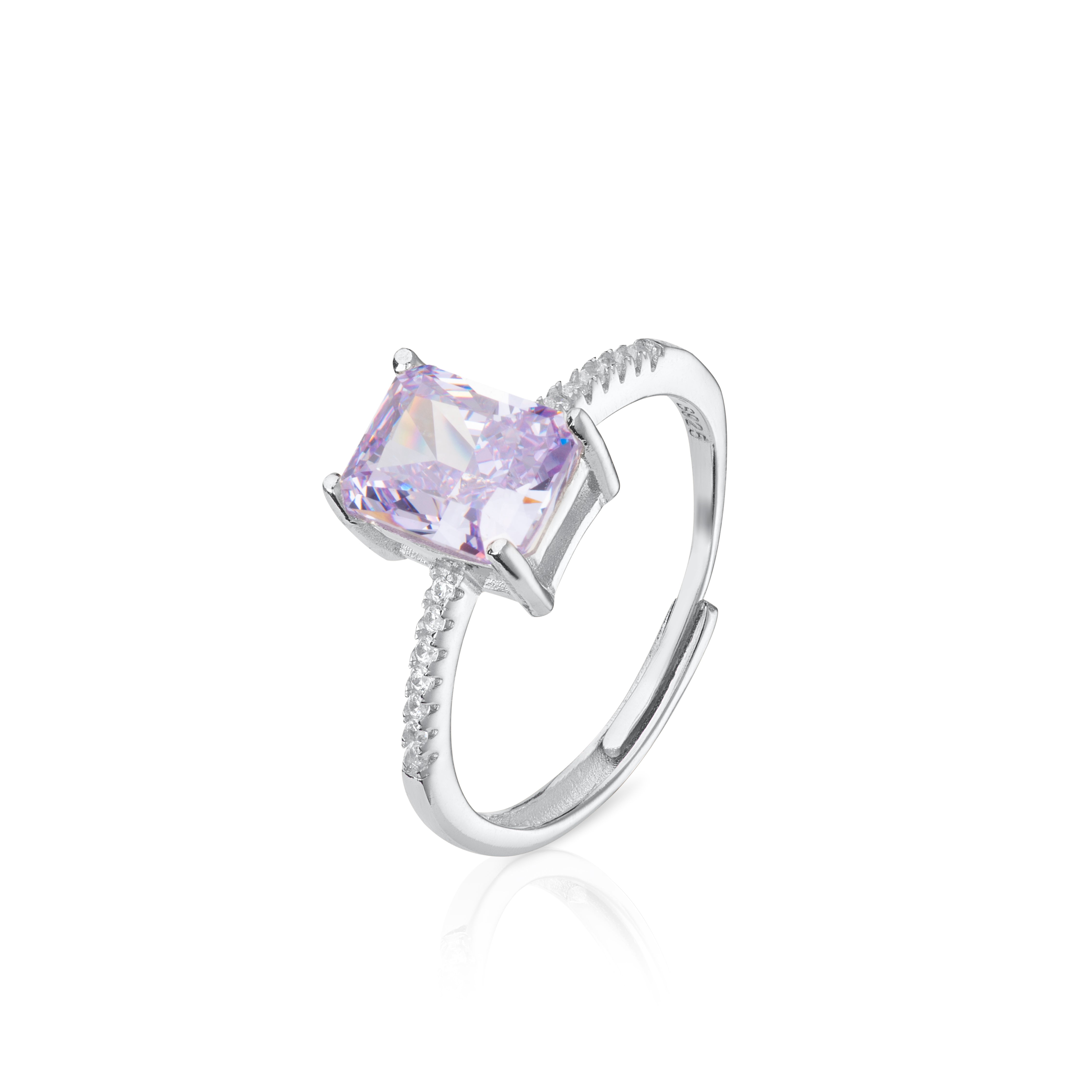 Crushed Ice Radiant Cut 925 Silver Ring Bracelet Necklace Earrings - 12 Colours!