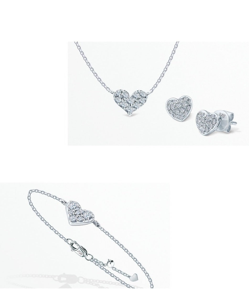 Cluster 4 Pieces Set Heart Love Jewellery Set VALENTINE'S DAY!