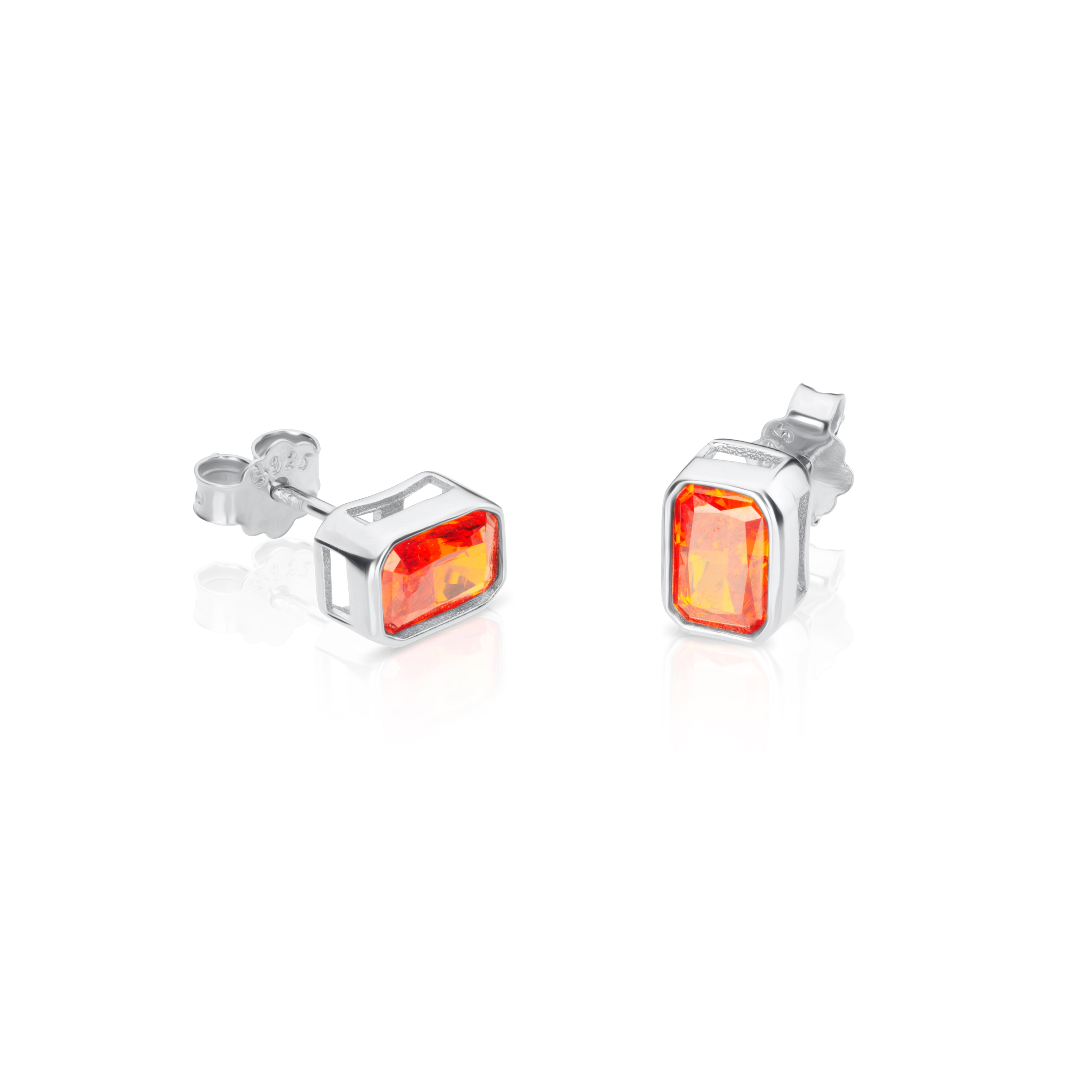 Crushed Ice Radiant Cut 925 Silver Earrings - 12 Colours!