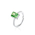 Crushed Ice Radiant Cut 925 Silver Adjustable Rings - 12 Colours!