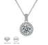 925 Sterling Silver 1-2 Carat Moissanite Round Halo Necklace