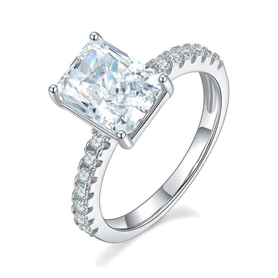 Exquisite 925 Silver Radiant Cut Adjustable Ring - 2 Colours!