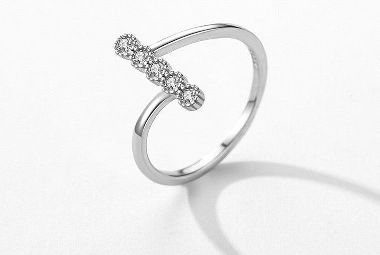 5 Stone Solitaire Ring 925 Sterling Silver