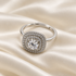 Multi-Halo Moissanite Ring in 925 Sterling Silver – Adjustable Size