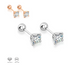 925 Sterling Silver Moissanite Four-Claw Screw Earrings! 2 Colours!