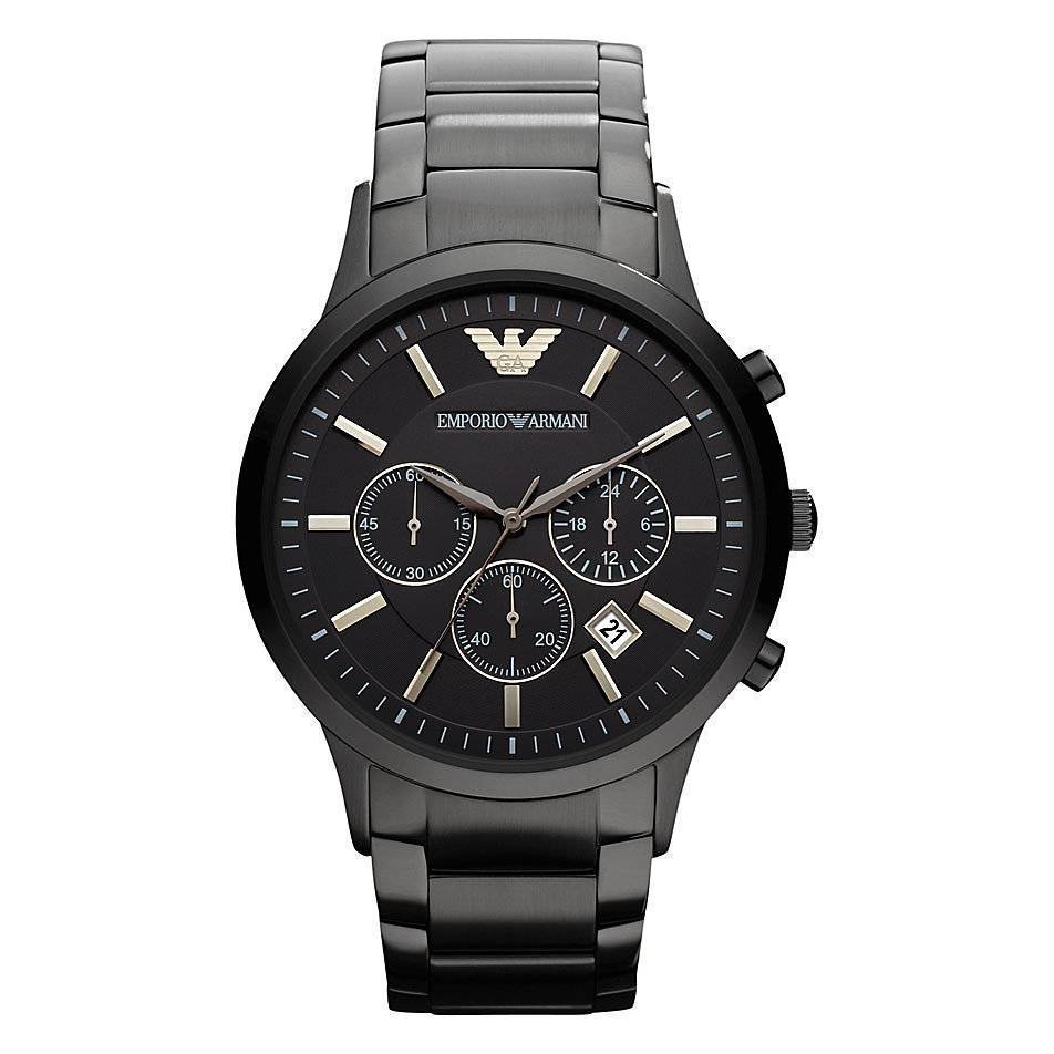 Emporio Armani Men's Renato Chronograph Watch Black Steel AR2453