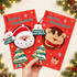 Santa and reindeer plush Christmas greeting cards.