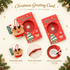 Detachable reindeer plush and handwritten message details.