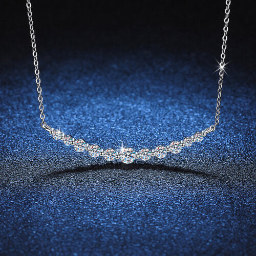 925 Sterling Silver Moissanite Smiling Chain Necklace