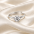 Round Solitaire Moissanite Ring 0.8 carat in 925 Sterling Silver – Adjustable Size