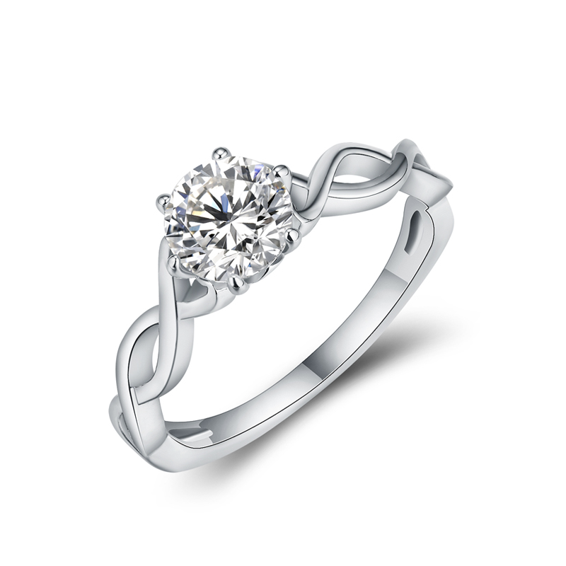 925 Sterling Silver Moissanite Ring 1.0ct