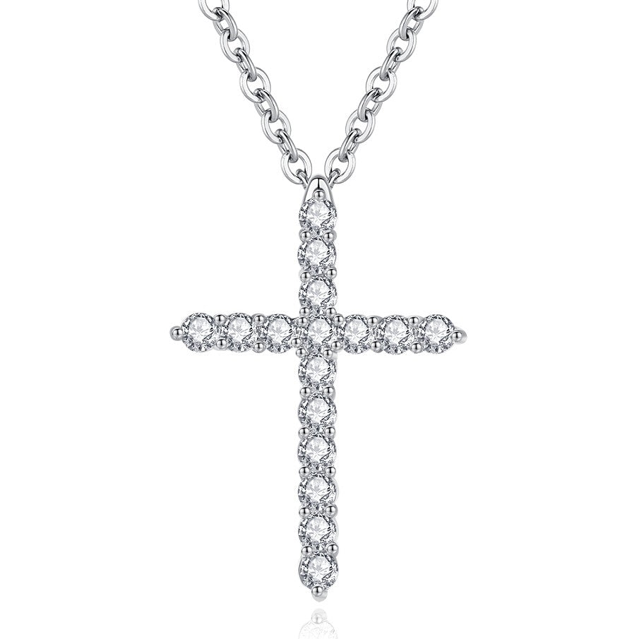 Elegant Crystal Cross Pendant Necklace