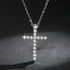 Silver Crystal Cross Pendant Necklace!