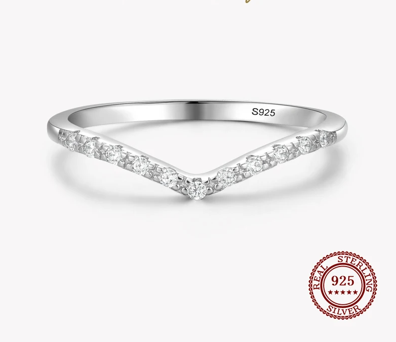 925 Sterling Silver CZ Simple Rings