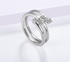 925 Silver Excellent Cut D Color Moissanite Ring Forever Love