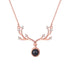 I Love You Antler Necklace Silver & Rose Gold