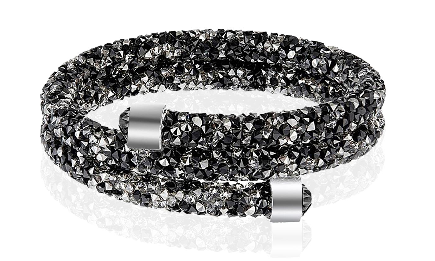 Double Wrap Bracelet Made with Crystal Elements