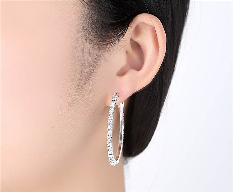 30mm Hoop Earrings with Crystals