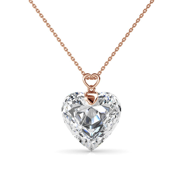 Lovely  Necklace Crystal Heart – 2 Colours!