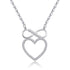Infinity Crystal Heart Pendant Necklace