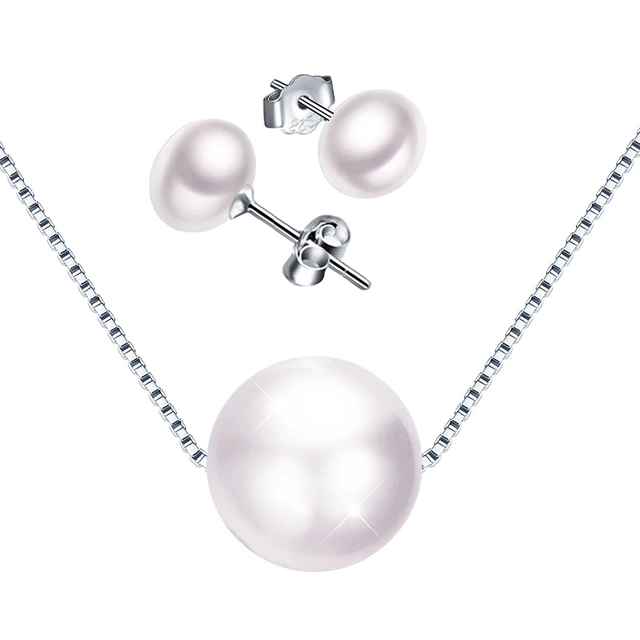925 Sterling Silver Simple Pearl Jewellery Sets!