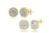 Round & Square Sparkle Halo Stud Earrings - 3 Colours!