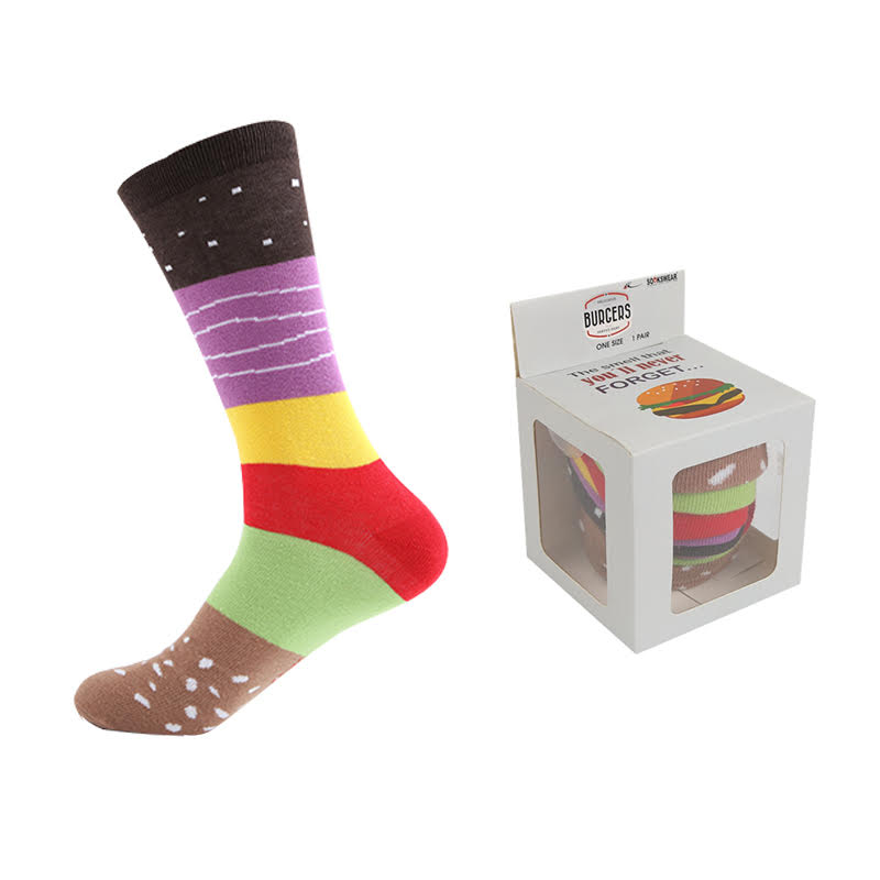 Burger Socks Meal Funny Gift Box!