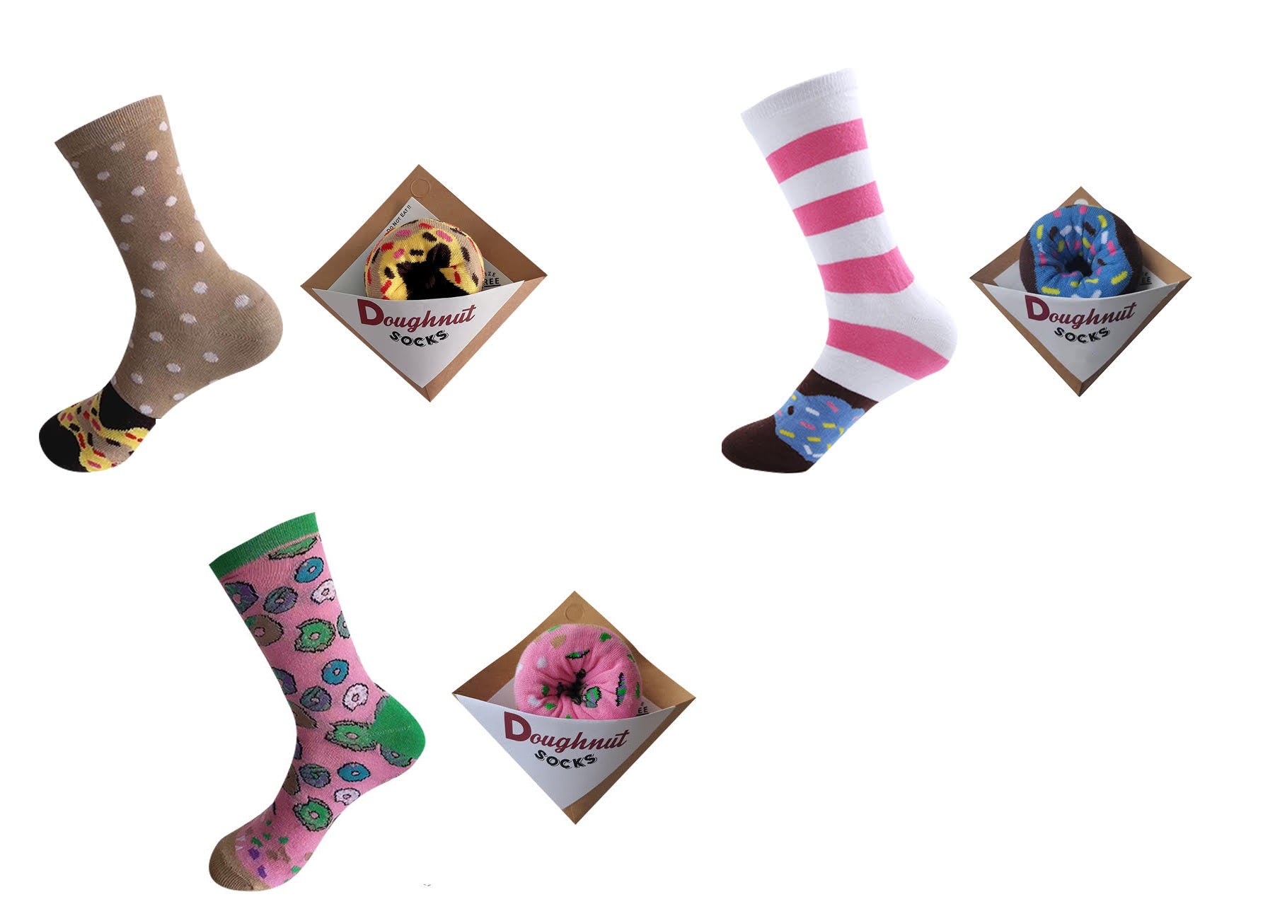 DONUTS SOCKS GIFT PACK - 3 or 6 pairs!