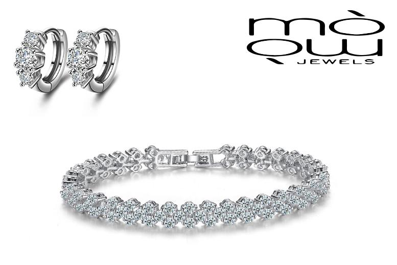 Created Sapphire Multi-Link Bracelet & Earrings Set