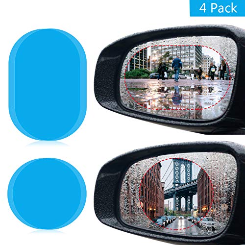 4pcs Universal Rearview Mirror Film Rainproof Anti-Fog Anti-Glare