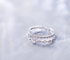 925 Sterling Silver Zircon Double Layer Adjustable Ring!