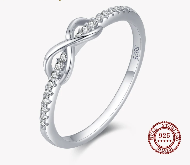 925 Sterling Silver Infinity Ring Adjustable!