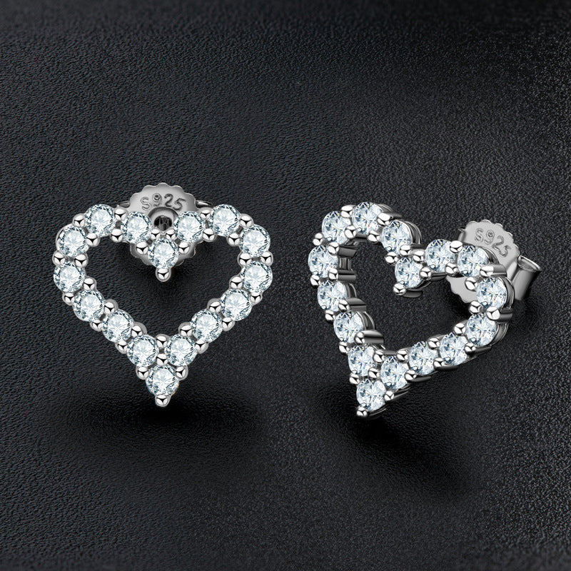Sparkling Open Heart Necklace & Stud Earrings!