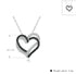 Black & White Crystals Double Heart Necklace in Sterling Silver