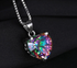 Mystic Topaz Heart Necklace 925 Sterling Silver