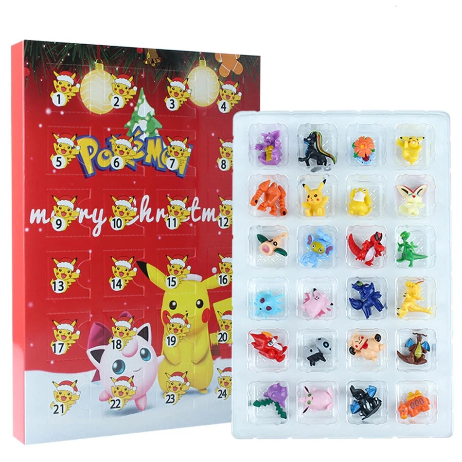 24Pcs Set Pokemon Figure Christmas Advent Calendar Box